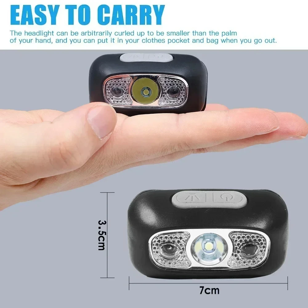 LED Headlamp Mini Waterproof for Night Fishing Camping