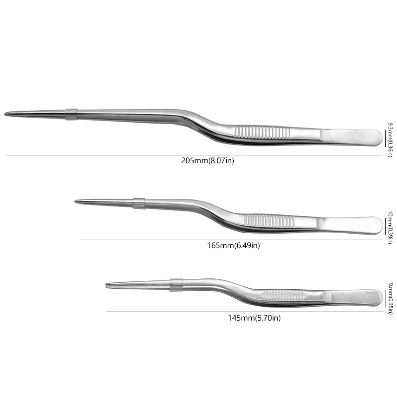 Tweezers Atraumatic Forceps Angled Clamp Stainless Steel Tweezers Tool 1PC 14cm/16cm/20cm tweezer tool