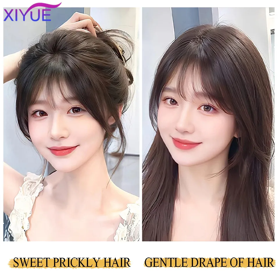 XIYUE French bangs wig women's natural synthetic hair to increase hair volume on the top of the head hair patch
