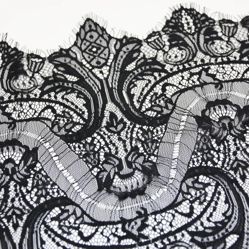 (3 meters/roll) 300ｍm White Eyelash Lace Fabric Voile Trim Embroidered Wedding Manual Dress Fabric Diy Ribbon Exquisite Pattern