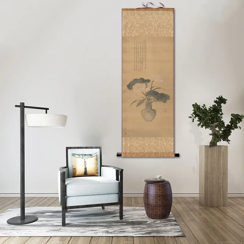 

Chinese Style Scroll Paintings Pine Crane Vintage Room Decor Aesthetic Picture Living Room Office Decoration Wall Art Posters