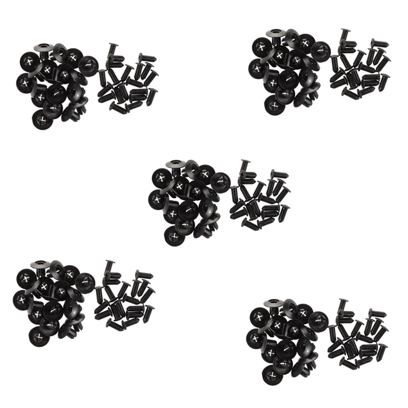 

100 Pcs 8Mm Hole Push In Expanding Screw Panel Clips Plastic Rivet Black