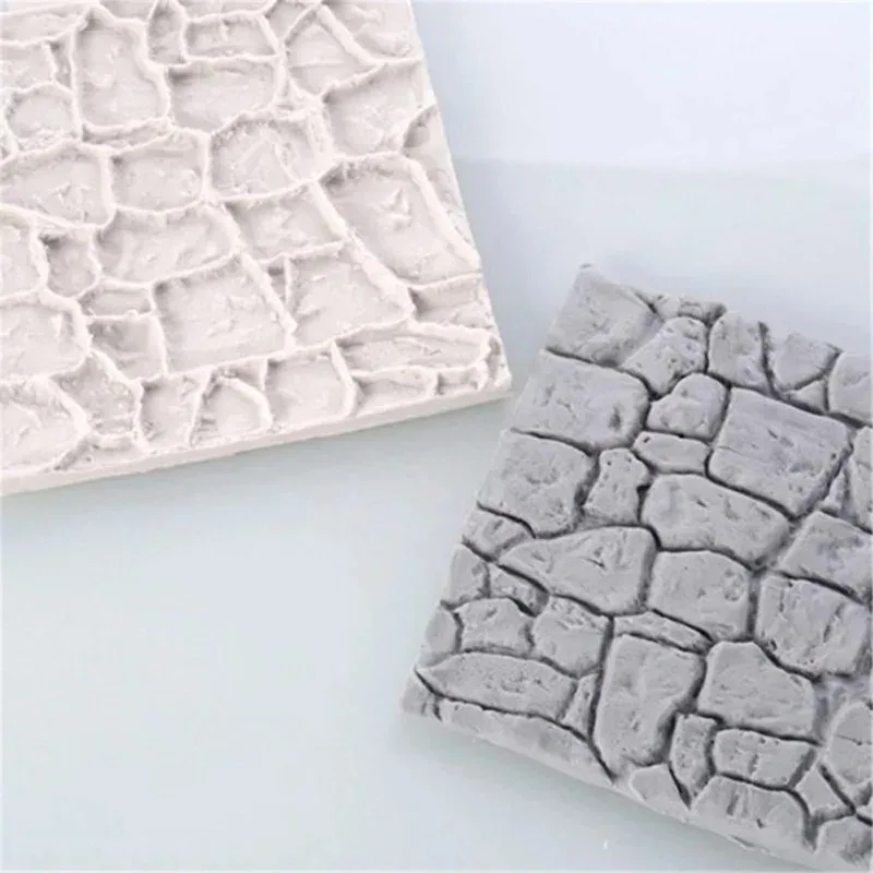 Rock Bark Texture Silicone Mold Kitchen Baking Cake Decoration Wall Skin Modeling Sugar Flipping Mold Gypsum Decor Silicone Mold