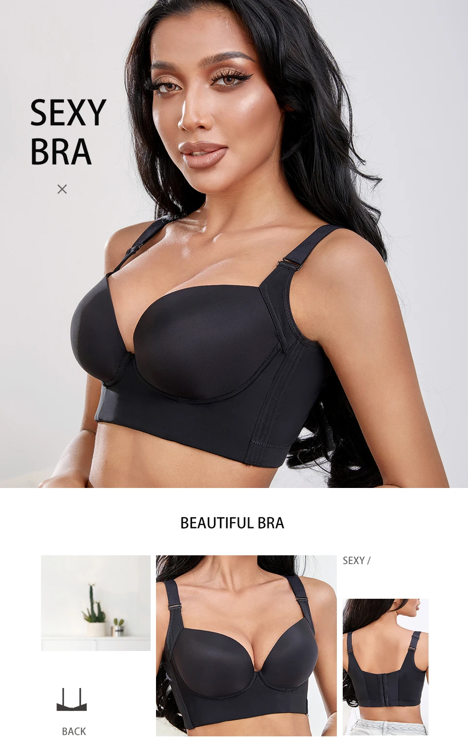 Extra Firm High Compression Full Cup Push Up Bra Fajas Uplady Extra Firm  Control Full Cup Bra with Side Support Fashion Deep Cup - AliExpress