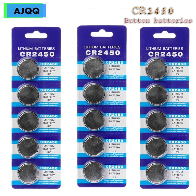 100PCS Cheap Pilas CR2450 3V Button Batteries Cr 2450 KCR2450 5029LC LM2450  Cell Phone Coin Lithium