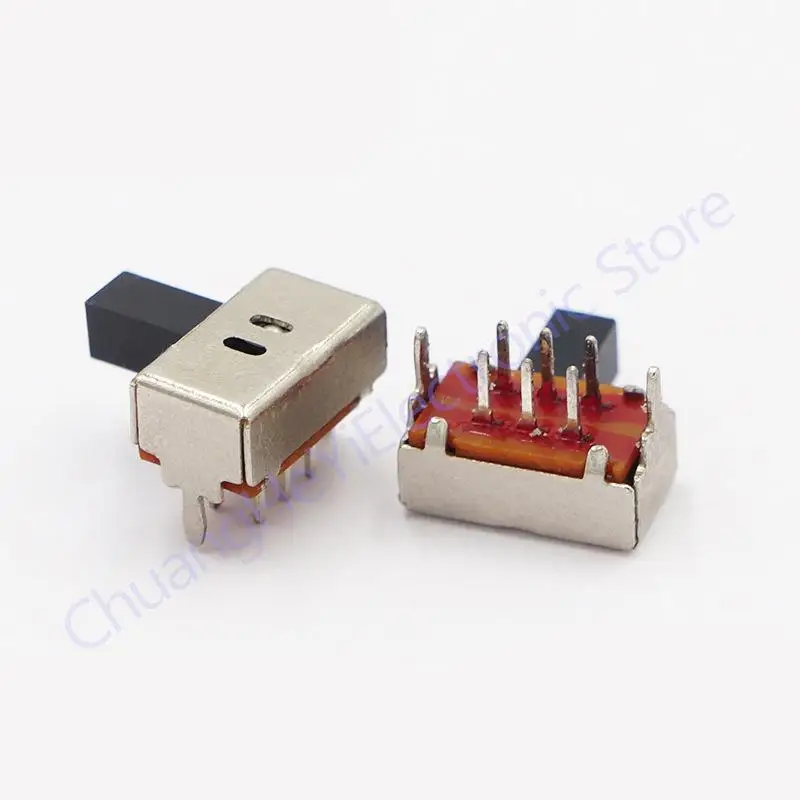 SK22D02 핸들 길이 5mm 토글 스위치, SK-22D02 6 핀, 2 위치, 2P2T 수평 더블 슬라이드 스위치, SK22D02GB5, 10 개