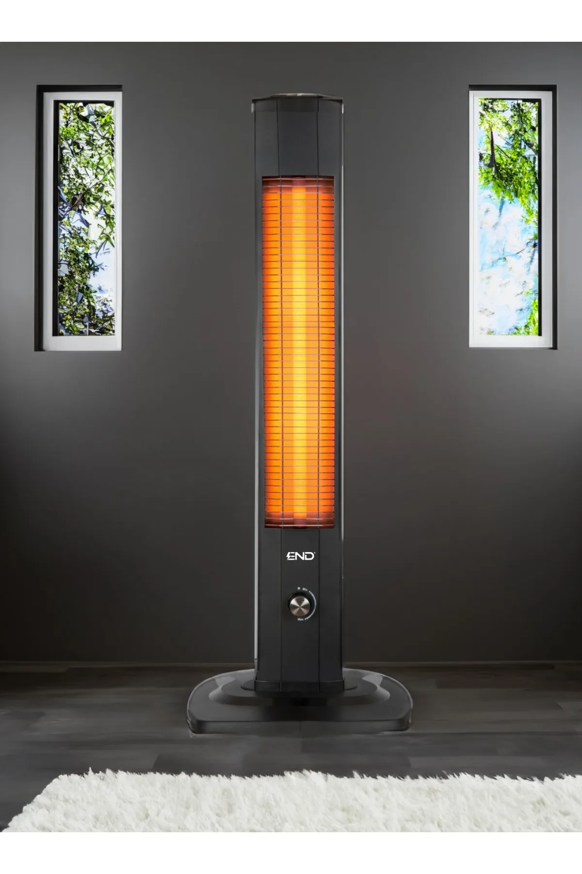 

Tower Type Electric Heater Mikatronic Vertical 2000w Electric Stove with Thermostat and Tip-over Safety