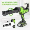 24V Cordless oz. Caulk & Adhesive Gun 6-Speed Anti-Dripping with 2Ah Battery and Changer 4