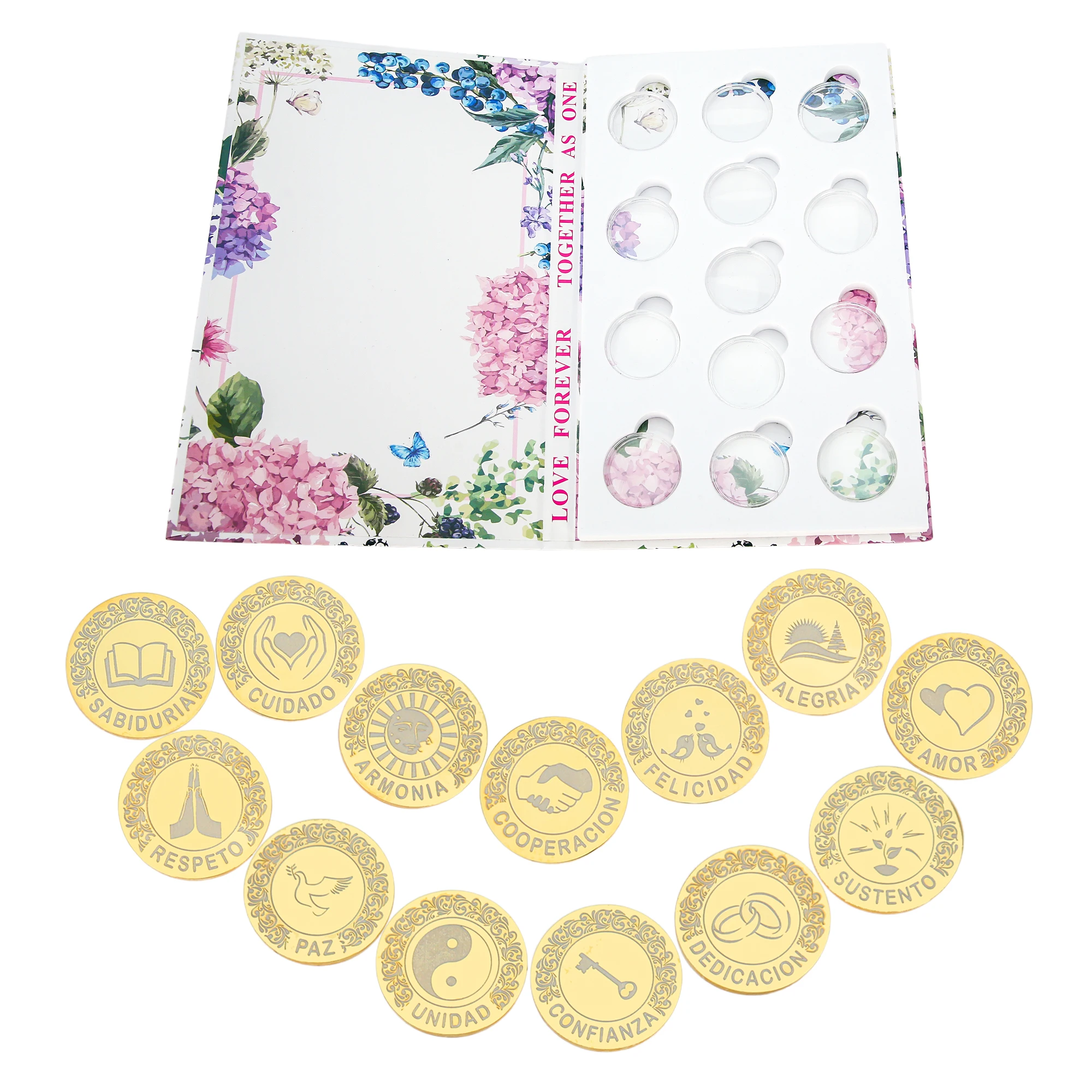 개인 맞춤형 13개 워드 웨딩 유니티 코인, 결혼식 유니티 세레모니 아이디어를 위한 웨딩 코인-Freehip.co.kr