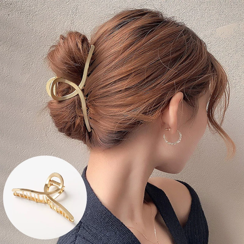 Korean Hair Claw Barrettes For Women Fashion Girl Metal Geometric