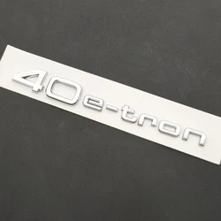 3D ABS Car Sticker E - tron Logo Emblem Trunk Decals Badge Accessories (40etron Chrome)