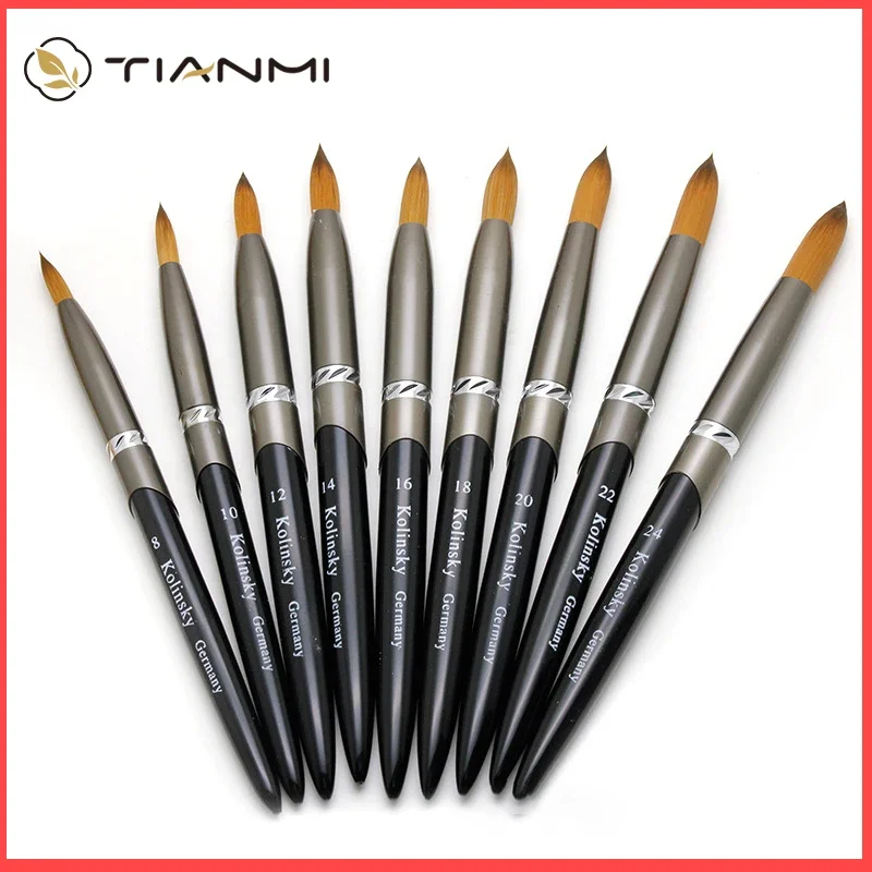 Nail Brushes Kolinsky Hair Metal Handle For Salon Manicure Gel Polish Painting nail art brushes nail brushes nail art tools gel nail tools