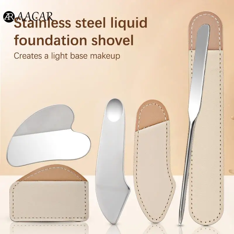 Stainless Steel Foundation Spatula Mask And Eye Cream Spoons Multi-Functional Facial Scraping Metal Beauty & Skin Care Tools Set 2