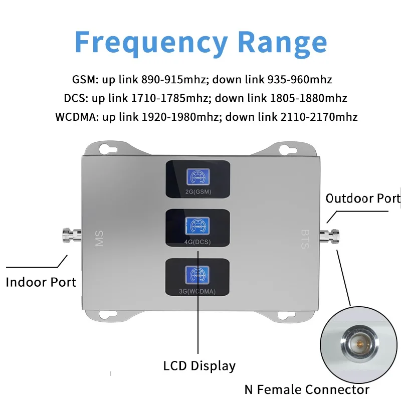 2G 3G 4G 900 1800 2100 Mobile Amplifier 2 antenna repeater GSM repeater DCS WCDMA 2G 3G 4G LTE cellular Signal Booster