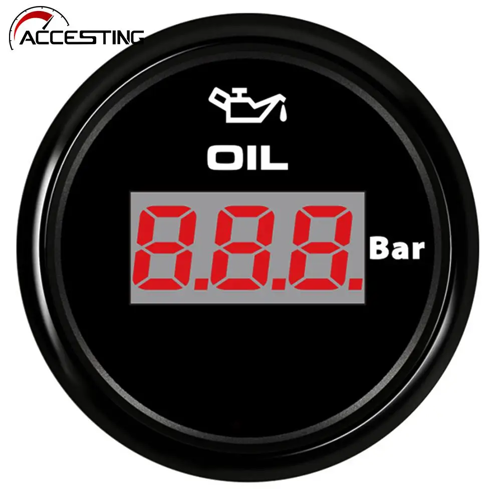 52 Mm Digital Engine Oil Pressure Indicator Oil Manometer Ip 67
