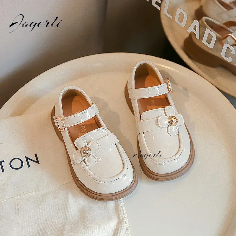 Girls Pu Leather Shoes Spring Autumn Kids Princess Loafer Footwear