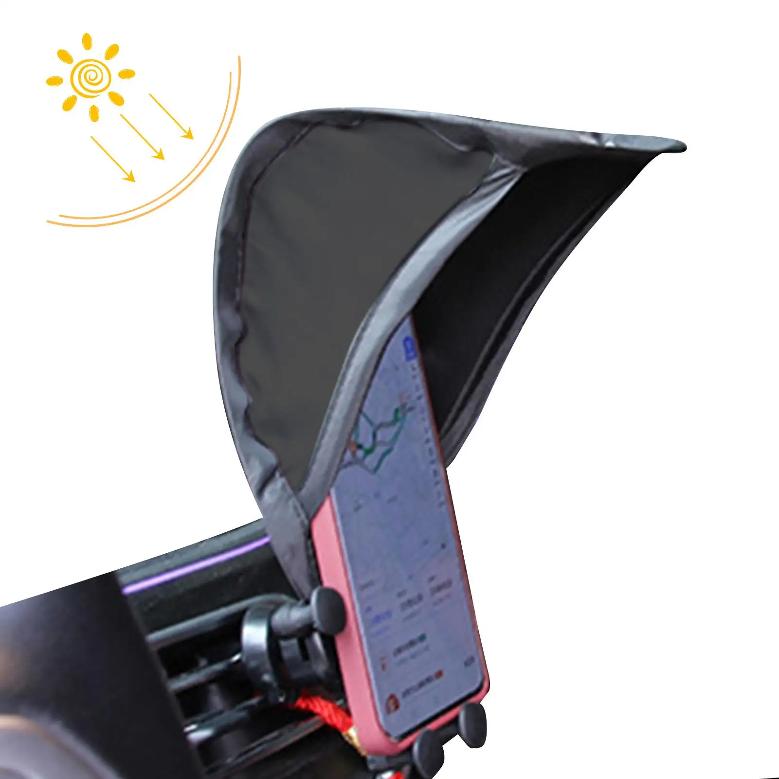 Parasole per telefono per auto Protezione solare per telefono cellulare per auto Ombrello per telefono per moto Accessori per auto antiscottatura per auto - immagine 5