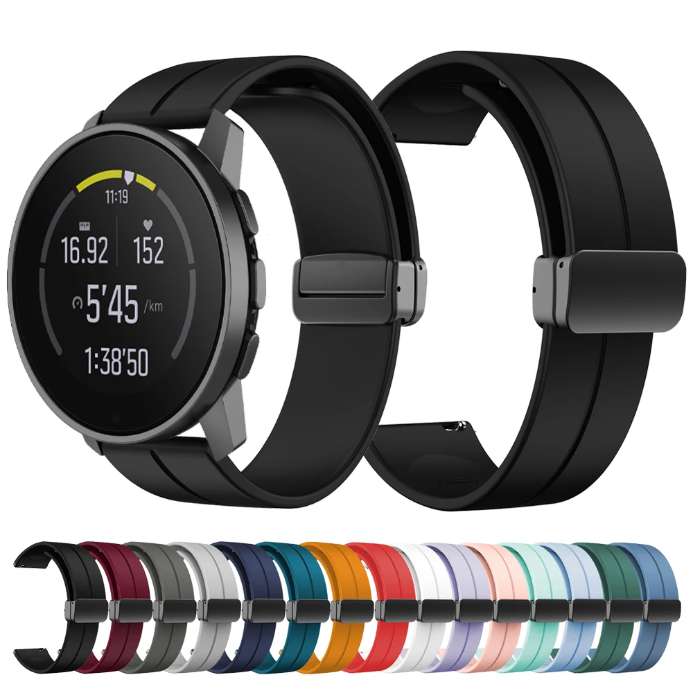 

Ремешок силиконовый для SUUNTO 9 PEAK Band 5, магнитный складной сменный Браслет для наручных часов, 22 мм