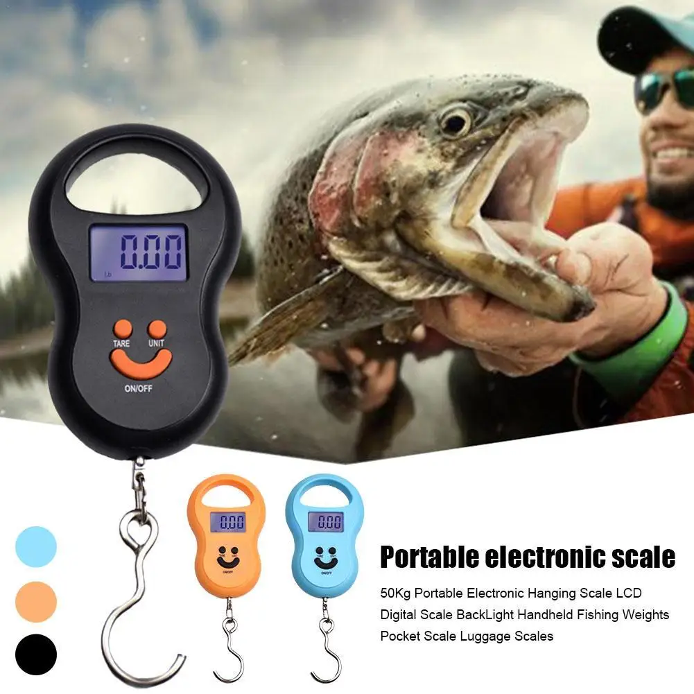 50kg X 10g Mini Digital Scale For Fishing Luggage Travel Weighting Steelyard Hanging Electronic Hook Scale Kitchen Weight Tool