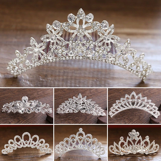 Mini Crowns Hair Comb Children Bowknot Hairpin Crystal Princess Crown  Rhinestone Pearl Wedding Bridal Tiaras Hair Accessories - AliExpress