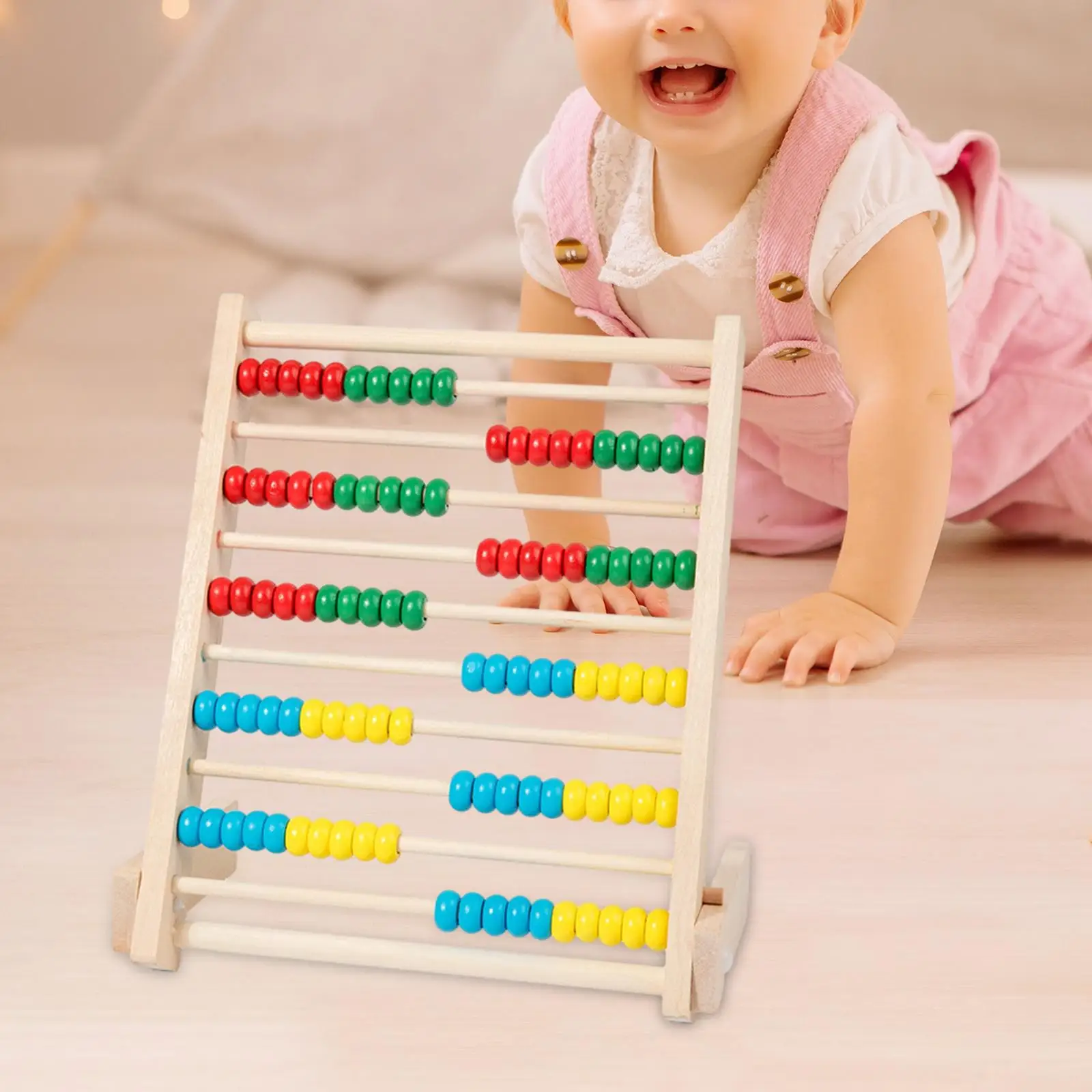 10 Row Wooden Counting Frame Abacus Early Childhood Education Math Number Games Addition and Subtraction for Elementary Kids