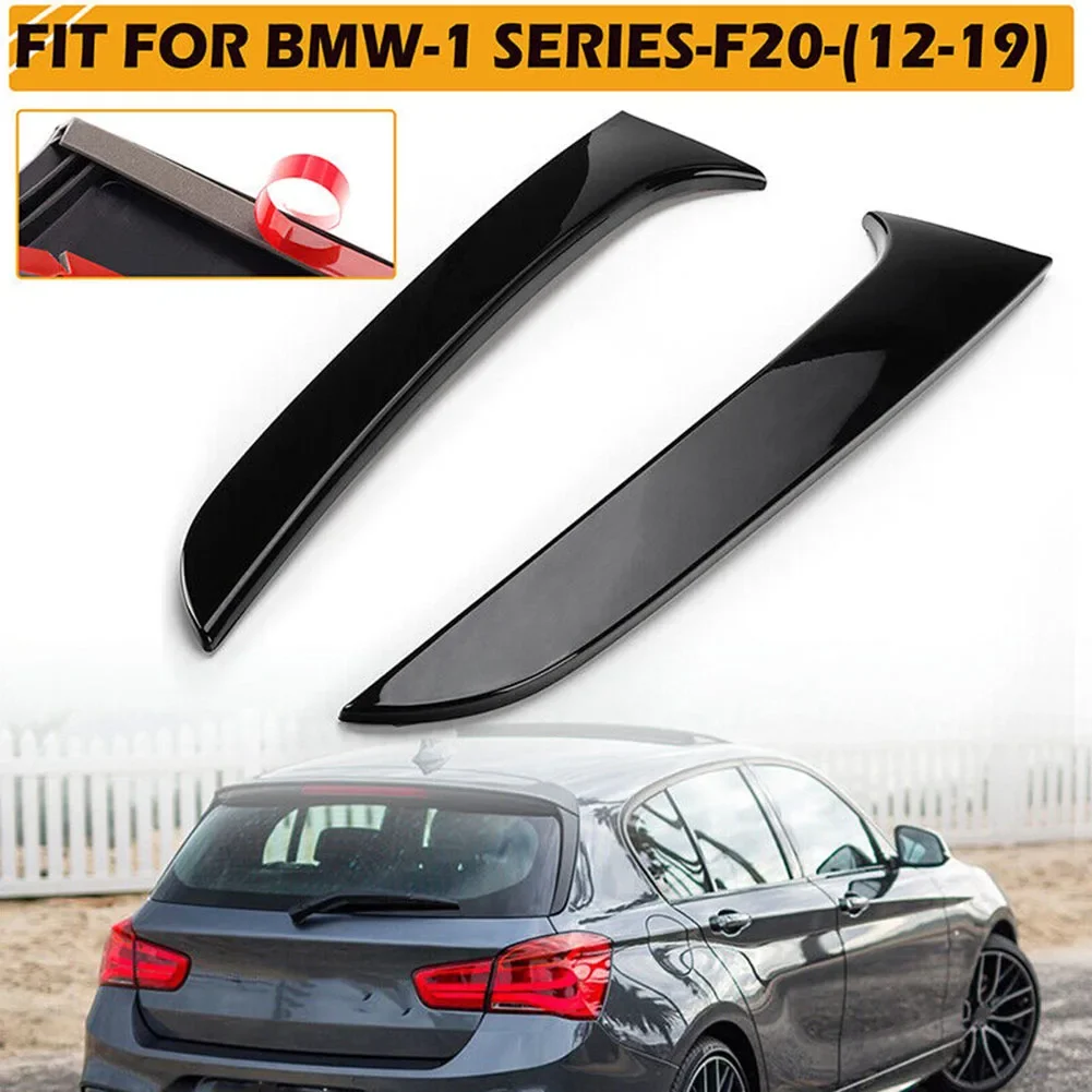 자동차 뒷지붕 도어 유리 스포일러, BMW 1 시리즈 F20 F21 해치백 2012-2019 블랙 사이드 윙 테일 스포일러 수정 세트, 2 개