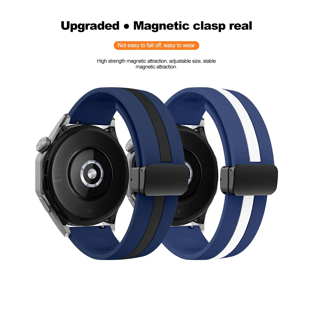 Magnetic Button Bracelet Universal Watch Strap, Available in Multiple Widths