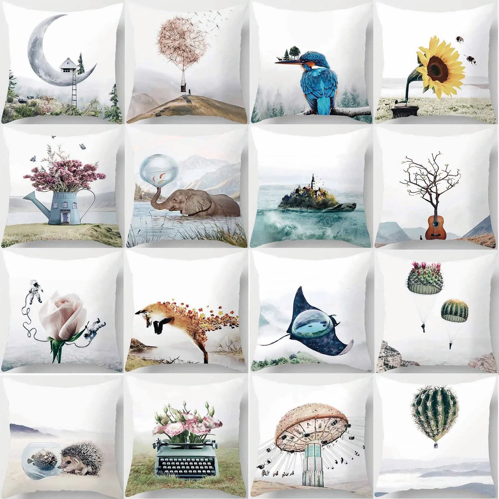 

Animals and Plants ArtPrinting Square Pillowcase for Home Decoration, Car Sofa Cushion Cover45cm*45cm