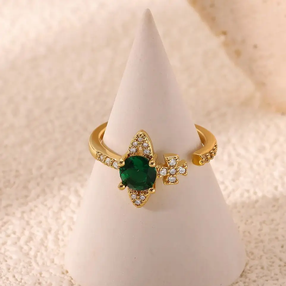 Green Zircon Planet Rings For Women