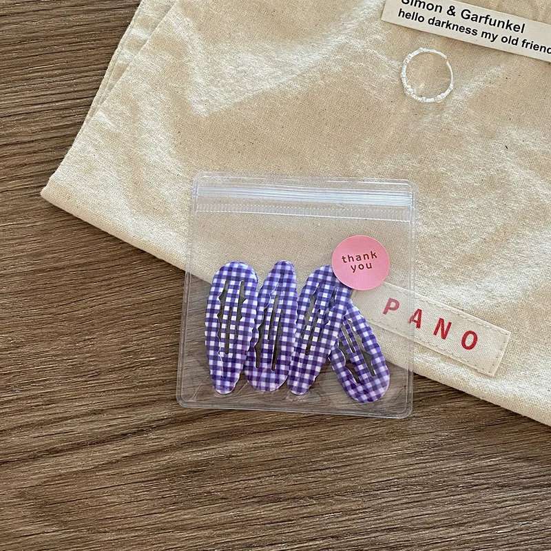 4 Stück/Set Niedliche karierte Haarspangen für Mädchen, rosa Pony-Haarspangen, Kinder-Haarspangen, Baby-Kawaii-Haarspangen, blaue Haarspangen-Accessoires – Detail 5