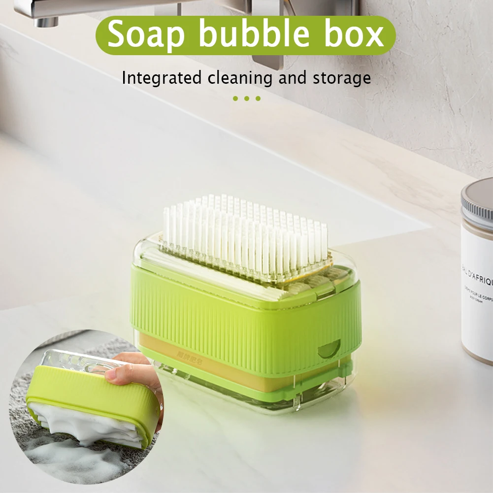 Soap Bubble Box With Laundry Brush Multifunctional Free Hand Rubbing Roller Box Easy to Disassemble Foams Quickly 3