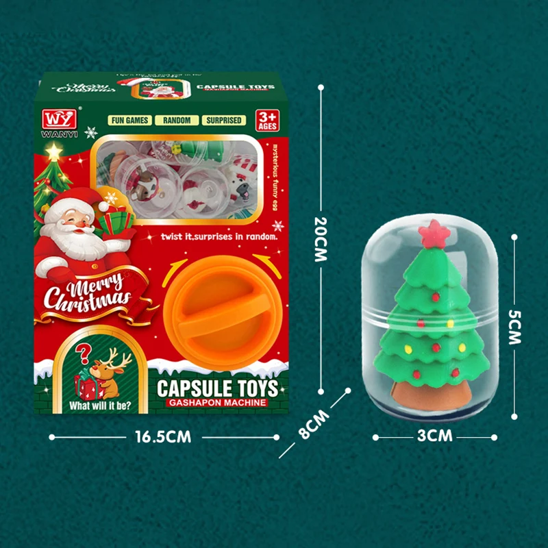 Christmas Toys Mini Egg Twisting Doll Gashapon Machine Children Capsule Toys Claw Catch Children Early Education Learning Game