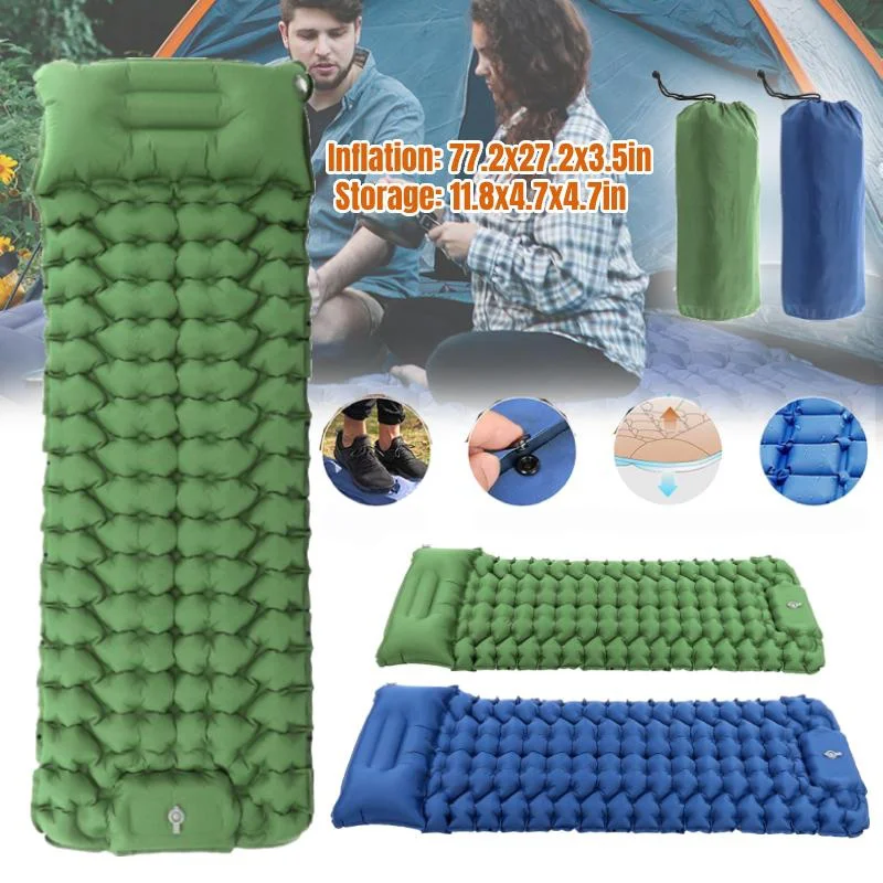 

Portable Sleeping Mat Damp Proof Waterproof Pad Hiking Air Cushion Extendable Stable Durable Thickened Trekking Picnic TPU Nylon