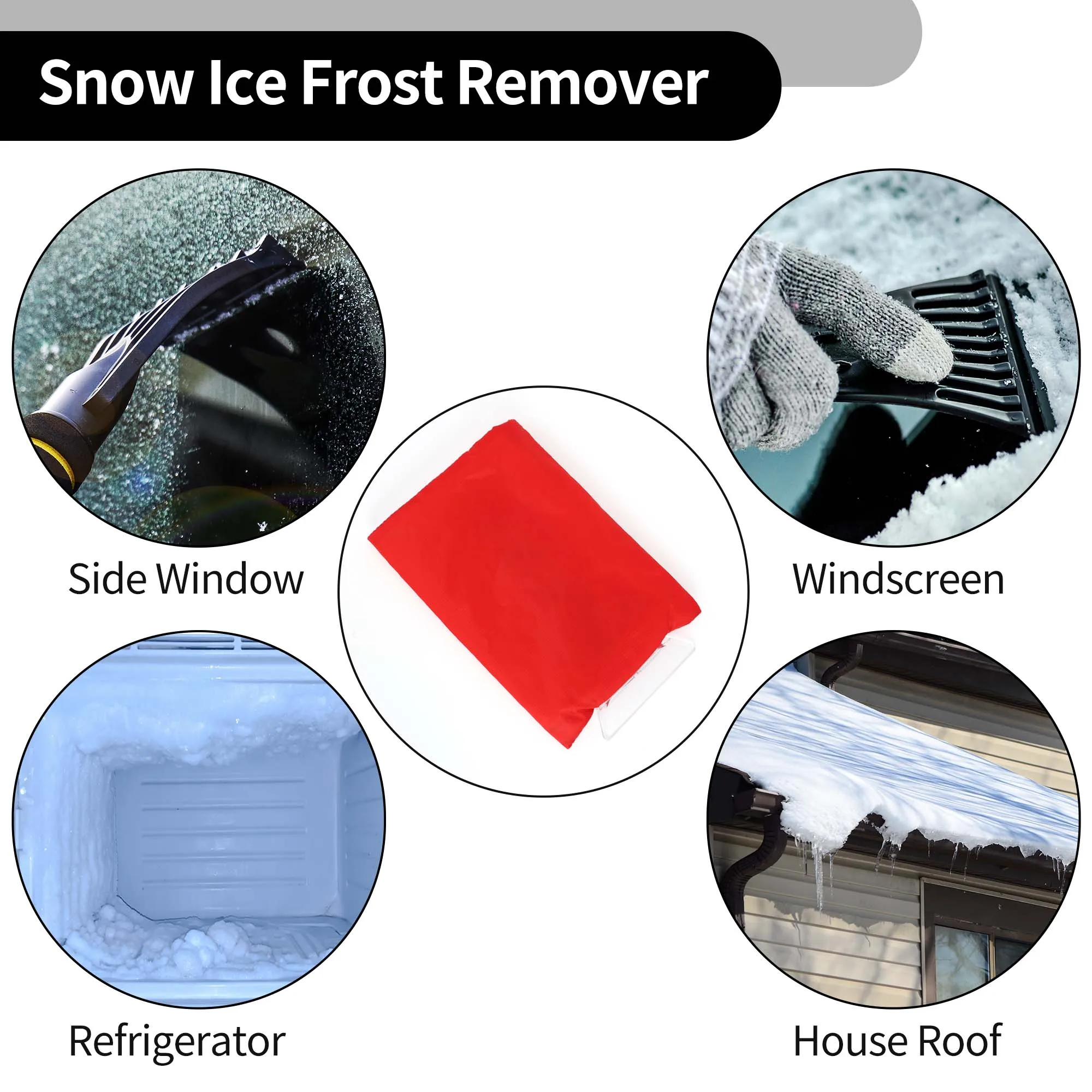 UXCELL 17x25cm Universal Car Ice Scraper Glove Insulated Warm Mitt Glove W/ Snow Frost Remover for Car Truck Windscreen Portable