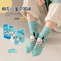 5Pcs/Set Kawaii Sanrio Socks Hello Kitty Kuromi Cinnamoroll Korean Cartoon Student Stockings Cute Girls Home Warm Socks 2