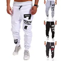 Men's Active Sweatpants Letter Print Joggers Trousers Drawstring Elastic Waist Fitness Gym Sports Pants Autumn Winter 1