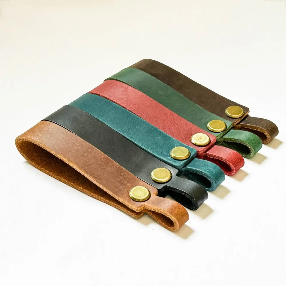 Personalisierter minimalistischer Design-Leder-Schlüsselanhänger, Autoschlüssel-Anhänger, Handschlaufe, Auto-Schlüsselanhänger, verrücktes Rindsleder, Lanyard-Zubehör