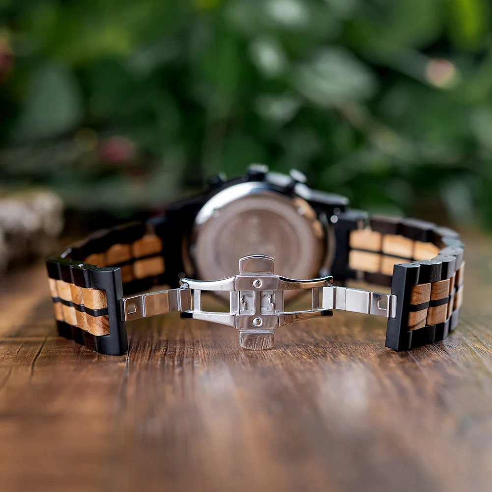 BOBO BIRD Wood Wristwatch Men's Quartz Watches Business Timepieces Chronograph Date Display Watch Gift For Men Dropship Custom