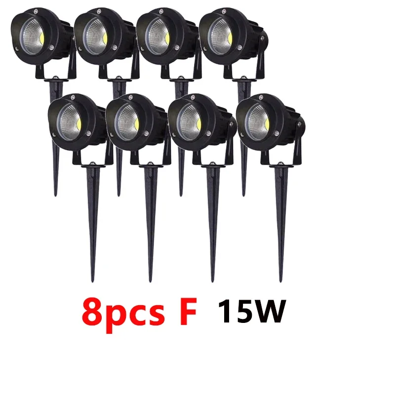 LED Garden Lighting 5W 10W 15W Outdoor Spiked Lawn Light Waterproof Terrace Home Garden Decorative Path Spotlight AC110V 220V DC12-24V