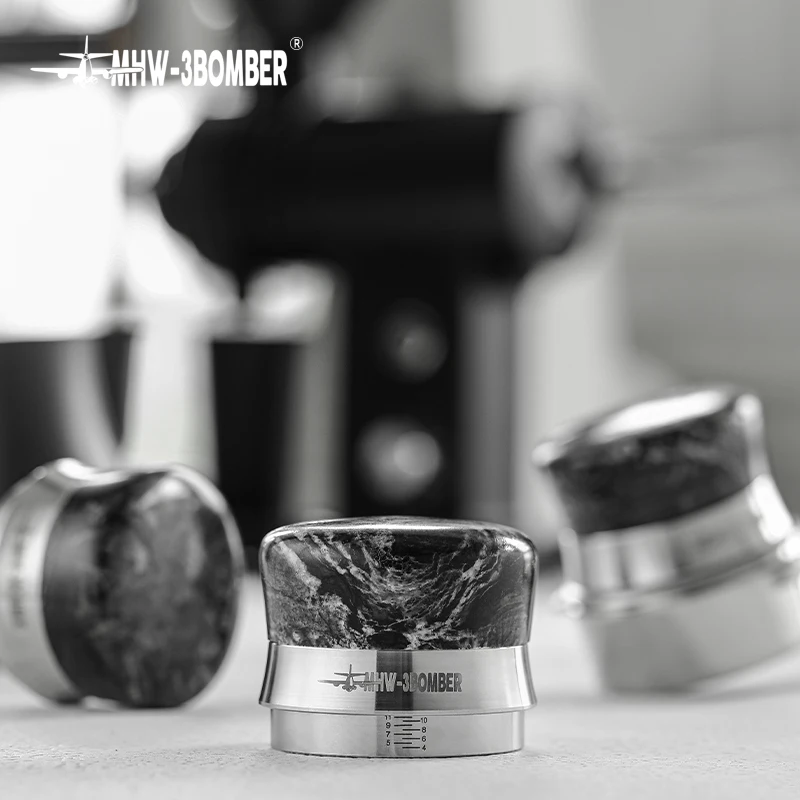 

Coffee Tamper 58mm Espresso Tamper 58mm Coffee Distributor 58mm Stainless Steel Base Marble Handle Barista Distribution Tools