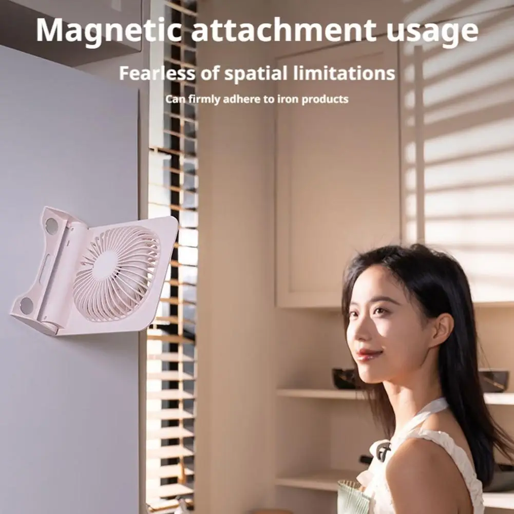 USB Rechargeable Magnetic Mini Desk Fan Portable Quiet Cooling Fan for Office 2