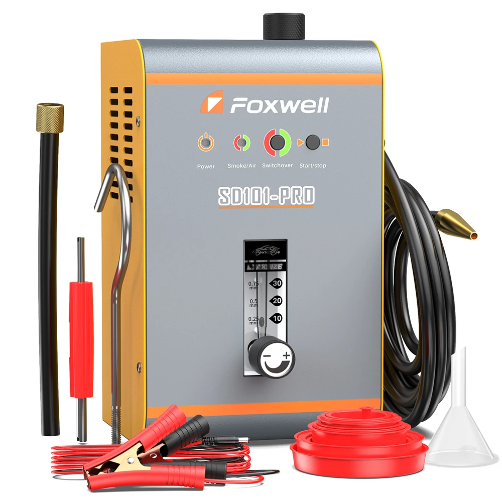 

FOXWELL SD101 PRO Smoke Generator for Cars EVAP Automotive Smoke Machine Built-in Air Pump Car Smoke Generator Leakage Locator