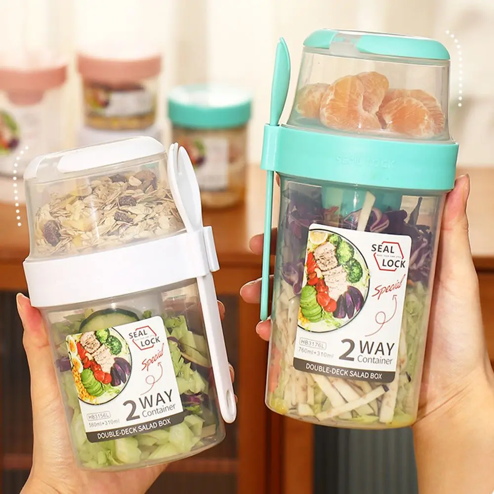 Double-layer Fresh-keeping Box Yogurt Nut Fresh-keeping Container Portable Storage Jars Multi-purpose Food Sealed Container Tool kitchen storage box,rice storage box,food storage pots,food storage container,food storage can,seasoning storage container,pickle storage container,food storage box,egg storage container,storage box