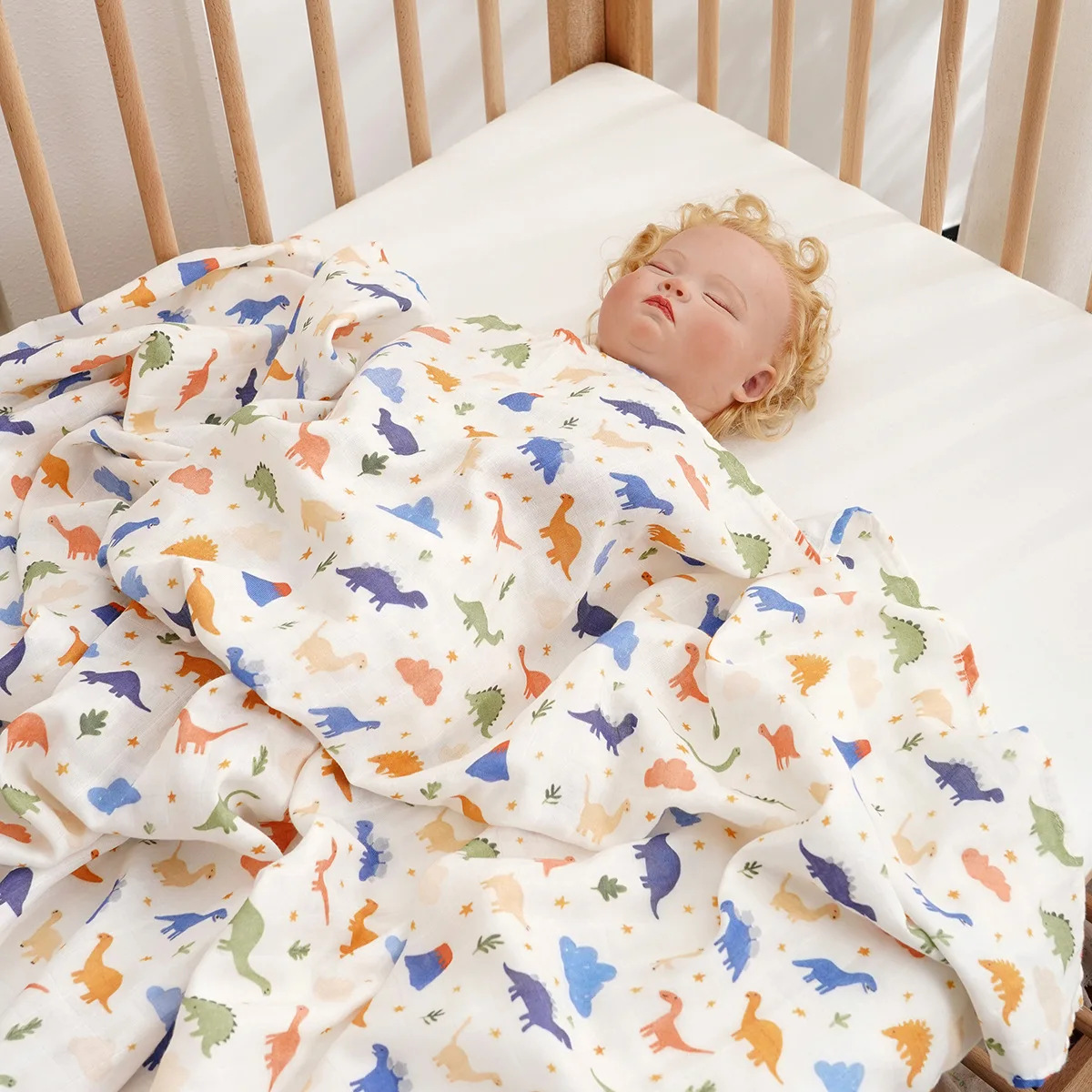 1PC 프리미어 품질 대나무 면화  모슬린 담요 부드러운  랩  목욕 타올 유모차 커버 120x110cm