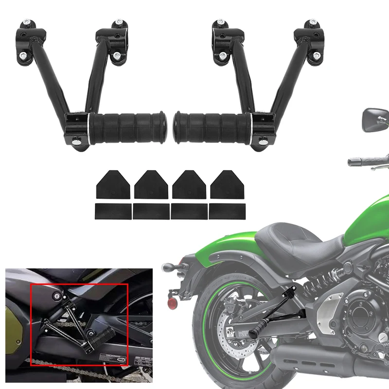 

For Kawasaki Vulcan S 650 VN650 2015-2022 Motorcycle Rear Passenger Foot Pegs Parts Pedal Black Footrest Bracket