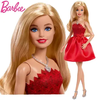 2025 New Original Mattel 80th Anniversary Barbie Fashionistas JGD25 Ruby Red Doll for Girls Christmas Birthday Gifts Brand Toys