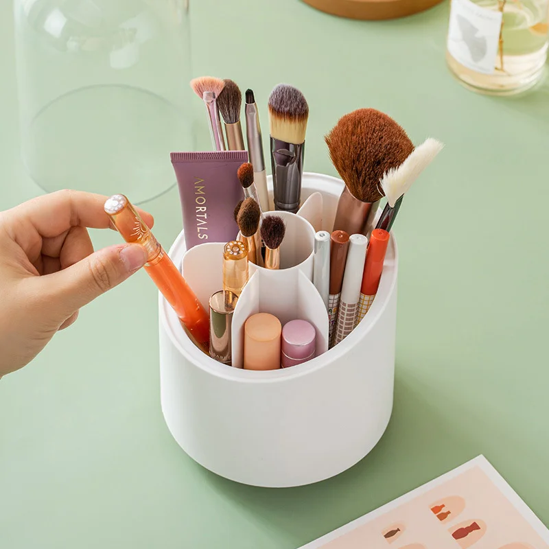 360° Rotating Makeup Brush Storage Box Portable Desktop Cosmetic Organizer  Lipstick Eyebrow Pencil Eye Shadow Brush Holder - AliExpress
