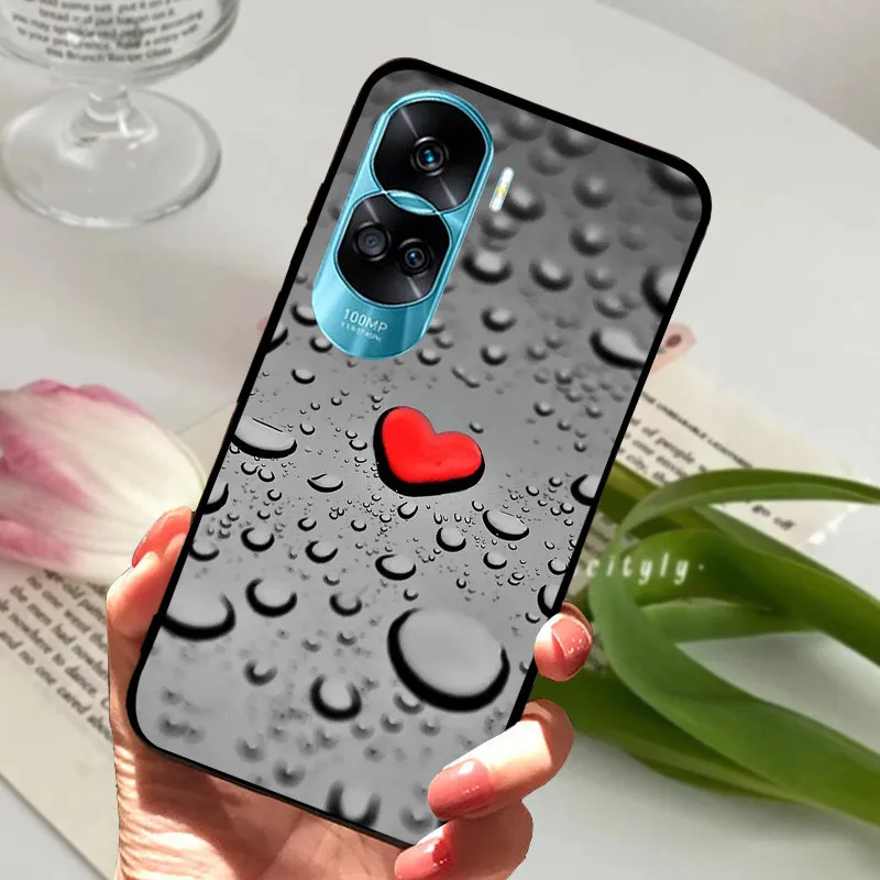 Sleek Black Silicone Soft Painted Protective Case