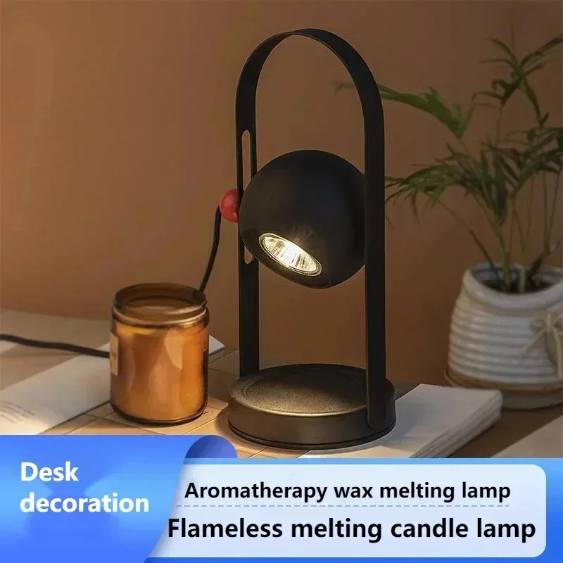 Table Lamp Bedroom Retro Metal Aromatherapy Wax Melting Lamp Desk Decoration Fragrance No Fire Candle Melting