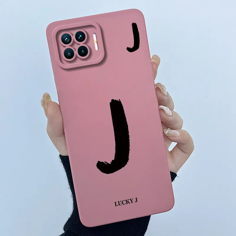 Lucky Initial Letter Couples Phone Bumper - Soft TPU Silicone Back Cover Case
